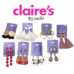 Claire’s Retro Boho Gypsy Beaded Feather Pierced Dangle Earrings